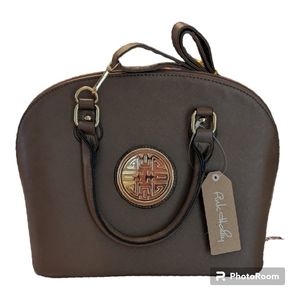 Pink Haley Light Brown Full Zip Leopard Print Lining W Inside Pockets Purse